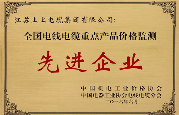 壹定发电缆获评“全国电线电缆重点产品价格监测事情先进企业”