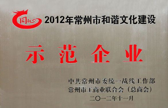 壹定发集团被评为2012年常州市和谐文化建设示范企业